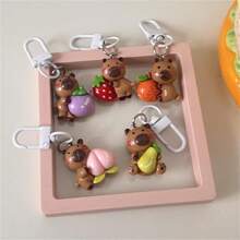 5 件/包卡通可爱水果形状钥匙扣，多功能包袋配件，送给情侣和最好的朋友的礼物，汽车配件包袋饰品背包，适合学校哥特 Y2k - 彩色 - 查看 4