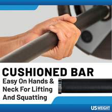 US Weight 43 LB Barbell Weight Set With 55" Adjustable Bar - Home Gym Strength Training Equipment