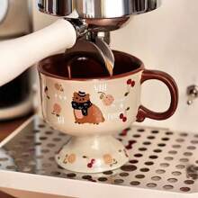 Retro Japanese Snow Ice Cream Ceramic Mug, Cute Milk Coffee Cup With Highly Attractive For Breakfast - Coffee Brown - View 2