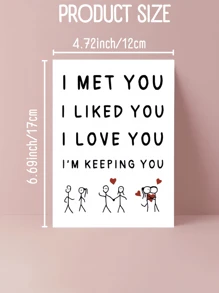 1pc Romantic Love Greeting Card | Cute Relationship Milestone Card|Anniversary & Valentine's Day Gifts|Couples Humor - Best Gift For Boyfriend
