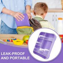 1 个午餐盒 - 4.8 杯大号便当盒，带 2 个隔层、4 个隔板、防漏、便携式手柄、可放入微波炉/洗碗机，适用于学校、工作、旅行、厨房、派对、母亲节礼物 - 彩色 - 查看 3