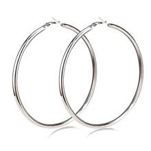 1 Pair Punk Style Exaggerated Hollow Metal Geometric Big Hoop Earrings, Suitable For Women Party, Nightclub And Everyday Wear - Empty Tube Ear Loop - View 5