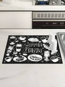 1 pièce, Tapis de drainage en boue de diatomée pour machine à café, tapis de drainage en caoutchouc souple, tapis à séchage absorbant super anti-dérapant et résistant à l'usure pour vaisselle, dessous de plat pour comptoir de cuisine, table à manger, décoration de table de cour, fournitures de cuisine domestique