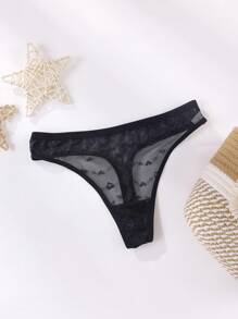 5 条装 女士夏季无缝蕾丝丁字裤性感低腰内裤舒适透气内衣内裤