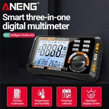ANENG ANENG 612 Nuevo Multímetro digital inteligente y multiusos con pantalla, 3 en 1: calendario, termómetro y medidor de humedad, instrumento multifuncional