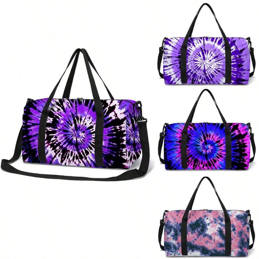Tie-Dye Travel Bag, New Version Graffiti Personalized Travel Bag/DIY/Free Spray Painting, Suitable For Mountaineering, Hiking, Swimming, Fitness, Huge Capacity, Free Matching - Multicolor - View 1