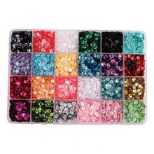 1 hộp 24 chiếc kim sa vảy cá nhiều màu 5mm có lỗ cho váy cưới tự làm của phụ nữ, váy tutu, vật liệu trang trí - bộ đồ - Xem 5