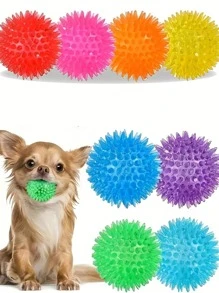 1 bucă mingi de jucărie scârțâitoare pentru câini (6 culori) jucării de mestecat pentru cățeluși pentru dentiție, câini mijlocii, mari și mici, mestecatori agresivi