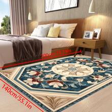 [Crystal Velvet 700g/㎡ Dotted Bottom 5mm Thickness] 1 Piece Bohemian Style Solid Color Carpet, Soft & Anti-Slip Washable Indoor & Outdoor Carpet For Living Room, Bedroom, Kitchen, Office, Home Decor Floral Entrance Rug, Large Size Minimalist Carpet