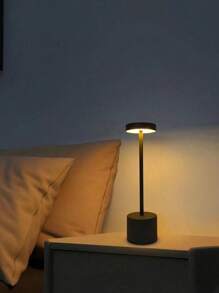 1 pieza Lámpara de escritorio LED regulable con control táctil moderno de metal, luz de ambiente inalámbrica y portátil, iluminación decorativa de sobremesa, mesilla de noche, bar, 3 modos de color, decoración del hogar para sala de estar y dormitorio