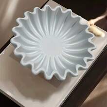 Molde de silicone em formato de flor grande/médio, molde de silicone para vaso de flores ondulado para decoração de casa, molde para tigela de armazenamento