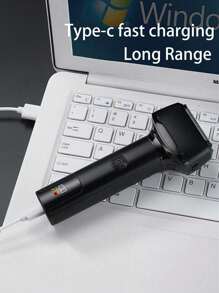 男士剃须刀充电式男士胡须剃须机面部修剪器无绳电动剃须刀电动剃须刀剃须刀 - 黑色 - 查看 8