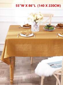 1pc Refreshing Pastoral Solid Color Tablecloth, Skin-Friendly Absorbent Washable & Reusable, Suitable For Living Room, Dining Room, Picnic, Wedding, Daily Home Decor, Spring/Summer