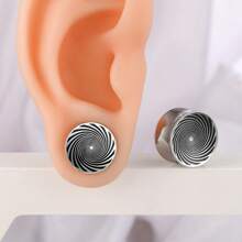 2PCS Fashion Round Vortex Ear Gauges Tunnels 316 Stainless Steel Plugs Women Piercing Body Jewelry Hypoallergenic New