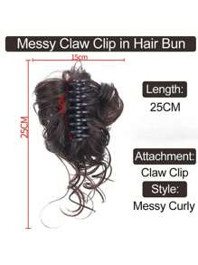1pc Elegant Messy Bun Hair Clip, Natural Fluffy Fake Hair Extension Clip, Suitable For Fashionable Women & Girls, Makes Ponytail Fuller & Denser Hair Claws Claw Clips Hair Clips Hair Jaw Clip Hair Clamps Hair Clutch Hair Catcher Clip, Casual Fall Winter Hair Accessories For Women For Vacation Outfits Woman - Black - View 3