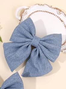 2pcs Blue Hair Bow Clips For Girls,Fabric Hair Bows Clips For Girls,Fashion Alligator Clips Decor Hair Accessories For Girls Gifts - Bow Hairpin - View 5