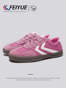 FEIYUE. 1 Pair Women's Casual Lace-Up Canvas Sneakers Lightweight, Comfortable, Versatile, Non-Slip, Suitable For Outdoor And Daily Wear