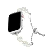 Luxury Pearl Applicable For Apple Watch Band 38mm/40mm/41mm/42mm/44mm/45mm/49mm (Series 10) 9/8/7/SE/6/5/4/3/2/1 Women's Fashion Pearl Watch Band Replacement For Apple Watch