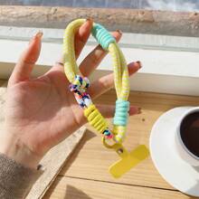 1 pieza Cordón de muñeca corto de moda para teléfono, correa de muñeca antideslizante y antidesplome con conector de funda para teléfono