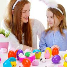 24/48 Pcs Plush Squeeze Toys And Easter Eggs, Mini Animal Plush Stress Relief Toys, Easter Basket Stuffing, Easter Egg Hunt Party Supplies