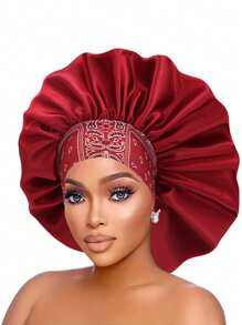 1PC Satin Bonnet Hair Bonnet For Sleeping - Paisley-a - View 10