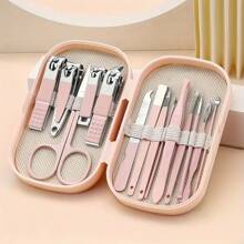 1 Set Of 14-Pcs Modern Stainless Steel Nail & Foot Care Tool Kit, Including Nail Clippers And Grooming Tools, With Portable Storage Case - Unisex Manicure Set, Fragrance-Free, No Electricity Or Battery Required
