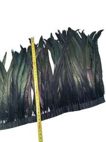 2Meters Colorful Rooster Tail Feathers Trims 23-30cm /9.2-12inches Pheasant Feather Fringe Ribbon For Carnival Plumes Decoration Rooster Pheasant Tail Feathers Plumes DIY Headdress Halloween Wedding Christmas Craft Supplies Accessories
