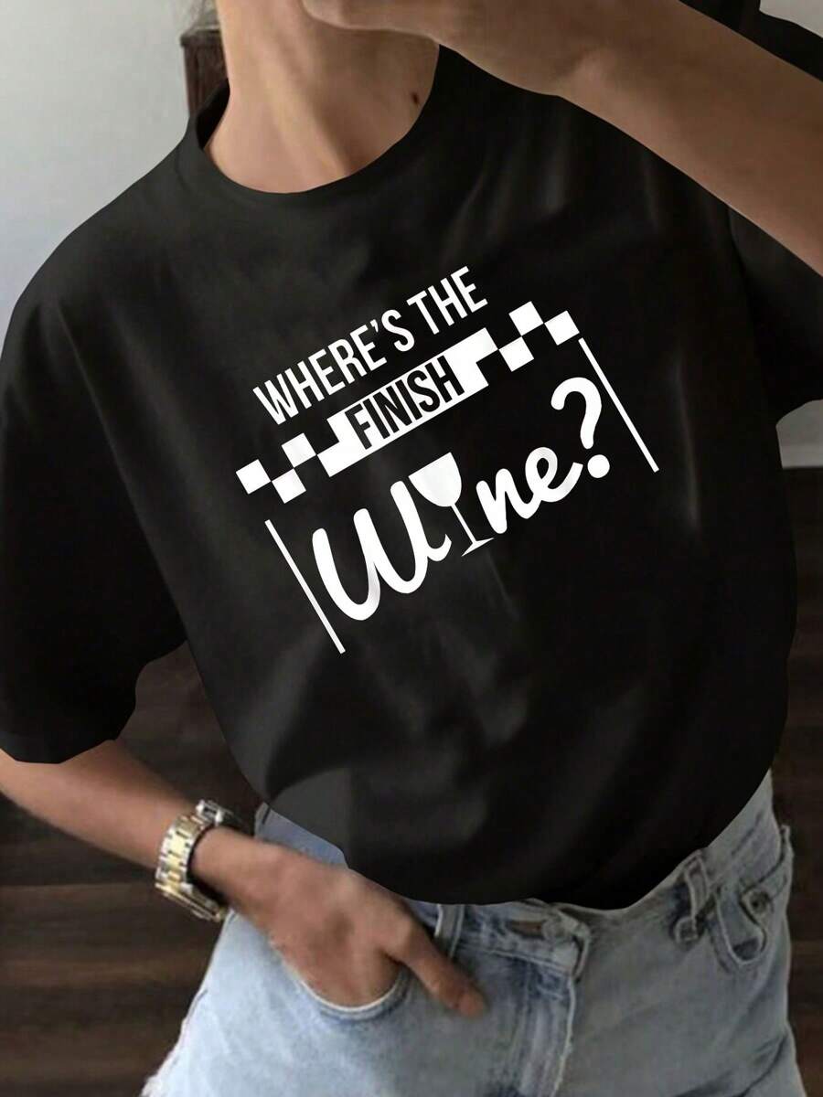 Where's The Finish Wine Funny Line Pun Cute Wine Lovers,Quality Polyester T-Shirt