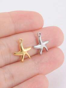 1 peça de aço inoxidável bonito mini sol e estrela do mar pingente, faça você mesmo jóias fazendo acessório para pulseira, colar, brincos