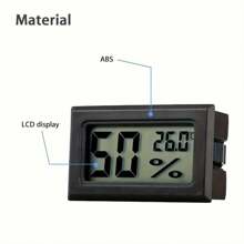 5 Pack Mini Small Digital Electronic Temperature Humidity Meters Gauge Indoor Thermometer Hygrometer LCD Display Fahrenheit(℉) For Humidors, Greenhouse, Garden - 黑色 - 查看 3