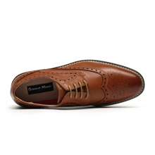 Business Men's Comfortable And Durable Lace-Up Formal Oxford Shoes - Brown - View 8