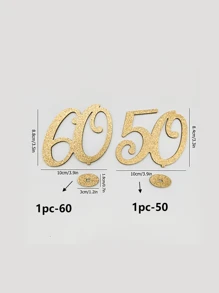 2 piezas Número de madera conmemorativo del 50 aniversario con purpurina dorada, centro de mesa de madera, adecuado para aniversarios, fiestas de cumpleaños, bodas, sin electricidad requerida, sin plumas, decoración para el hogar, fiestas, carnavales, muebles, sala de estar, dormitorio, cocina, agrega belleza al hogar, decoración universal para fiestas, decoración para fiesta de jubilación, decoración de aniversario