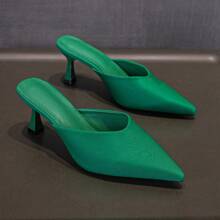 Women's Pointed Toe Mules, Fairy Slide Sandals, Platform High Heel Slippers For Spring
