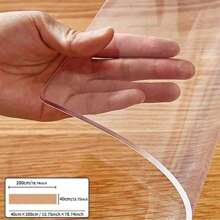 PVC Clear Table Protector - Multisize Thick Transparent Plastic Desk Cover, Rectangular Night Stand, Office & Computer Desk, Sofa Table, Small Desk Protector - Transparent-1.0mm - View 58