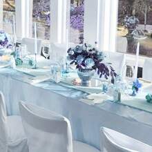 1 pezzo Tovaglia rettangolare in raso, tovaglia in tessuto liscio adatta per matrimoni, feste, decorazione tavolo compleanno, dimensioni approssimative 145 X 265cm, multicolore