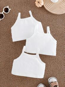 3 stuks/set veelzijdige schattige camisole-topjes voor babymeisjes, zomeroutfit
