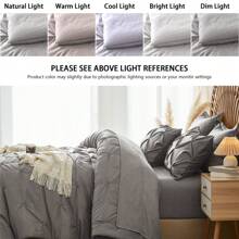 5/7pcs Bed In A Bag Luxurious Comforter Sets, All Season Bedding Sets With 1 Quilt, 1/2 PillowShams, Flat Sheet, Fitted Sheet, 1/2 Pillowcases, Burnt Orange, Green, Yellow, Easy Care, Machine Washable, Valentine'S Day Gift, For Boys And Girls - 灰色-74 - 查看 3