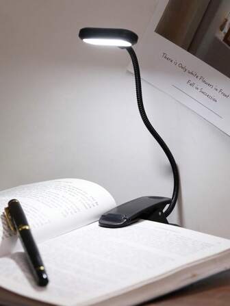 1PC Portable Battery Powered Book Light With Clip On, Arm Adjustable Reading Lamp At Night, Mini Flexible Desk Table Book Lamp, Suitable For Reading Light And As Outdoor Travel Lighting,Light For Reading Or Lighting