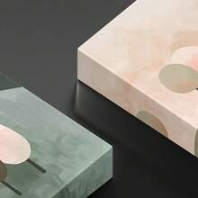 Arbres abstraits sur des collines aux couleurs pastel. Grande peinture murale encadrée en bois, décoration d'intérieur, peinture à l'huile - Chambre, salle de bain, salon, bureau, cuisine, cadeaux de Noël - 1 pièce