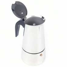 Electric Stovetop Espresso Maker Greca Coffee Maker Moka Pot Stainless & 9 Cups