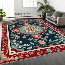 [Crystal Velvet 700g/㎡ Printed Bottom, 5mm Thick] 1 Piece Bohemian Style Solid Color Rug, Soft Anti-Slip Washable Carpet For Indoor And Outdoor, Living Room, Bedroom, Kitchen, Office, Home Decor, Doormat, Play Area Back To School