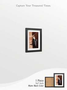1pc Classic - Style Picture Frame In 5 Sizes (12x16, 11x14, 8x10, 5x7, 4x6 Inches) And 3 Elegant Colors (Matte Black, Milky White, Light Brown Wood - Toned) - Ideal For Living Room, Bedroom & Study Decor - Multicolor - View 13