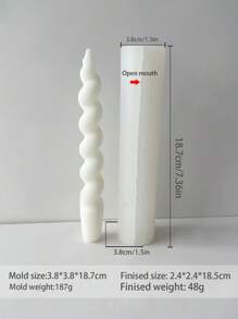 [Khuôn xoắn ốc nghệ thuật thủ công] Khuôn xoắn ốc 3D thân dài DIY Nến/Xà phòng/Dụng cụ nhựa/Nến thơm/Đồ trang trí bằng nhựa, Chất liệu dẻo, Quà tặng tuyệt vời cho Ngày của Mẹ, Ngày lễ tình nhân, Trang trí nhà cửa - trắng - Xem 16