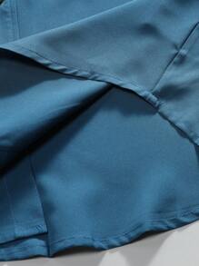 Men's Solid Color Business Casual Short Sleeve Shirt - Royal Blue - View 6