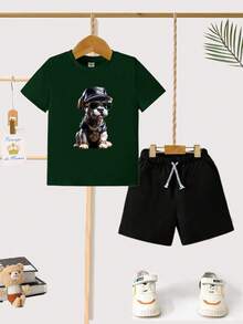 Camiseta + Short Conjunto Infantil Dog Malandro Moda Teen Kids Bolso Lateral