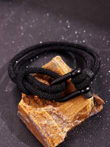1 szt. Bransoletka Niche Hipster Retro Braided Horseshoe Buckle, Męski codzienny dodatek do biżuterii
