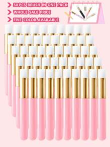 50pcs Eyelash Extension Cleaning Brushes, Nose Blackhead Cleaning Micro Brushes, Eyebrow & Eyelash Cleansing Foaming Brushes - Multicolor - View 1