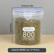 Large Size Transparent Plastic Sealed Canister, Food Storage Container For Powdered Milk, Tea, Grains, Kitchen Pantry, Coffee Jar
