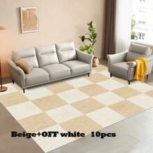 10/20/30 件机制聚酯纤维地毯砖，30 厘米 X 30 厘米，条纹图案，防滑，轻质，防水，簇绒编织，柔软住宅，无缝外观 - 彩色 - 查看 23