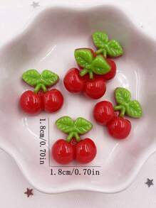 10 piezas de figuras decorativas de resina con diseño de frutas coloridas tipo cereza, para decoración del hogar, manualidades, scrapbooking y accesorios de joyería, ideal para verano y escuela - Mezcla aleatoria - Ver 7